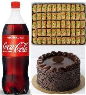 Günün Fırsatı Çikolatalı Pasta 1 kg Baklava ve 1 Litre Cola